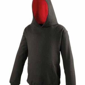 Kids varsity hoodie - Jet Black/Fire Red, 3/4 Yrs