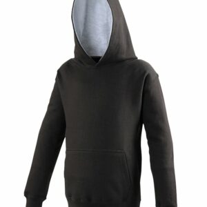 Kids varsity hoodie - Jet Black/Heather Grey, 3/4 Yrs