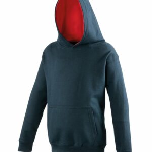 Kids varsity hoodie - New French Navy/Fire Red, 3/4 Yrs