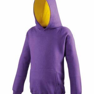 Kids varsity hoodie - Purple/Sun Yellow, 3/4 Yrs