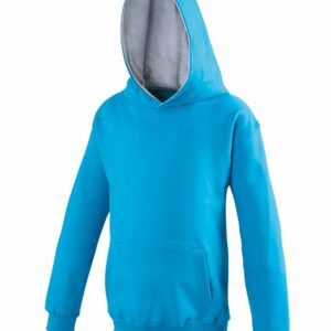 Kids varsity hoodie - Sapphire Blue/Heather Grey, 3/4 Yrs