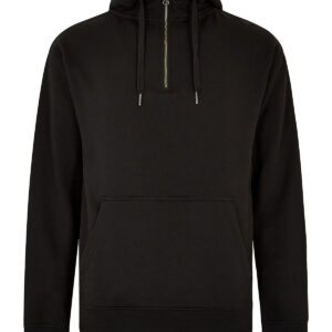 Regular fit 1/4 zip hoodie - Black, XS