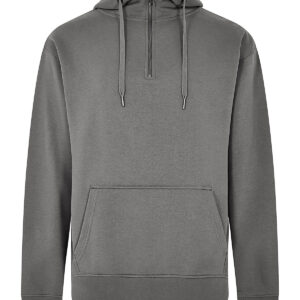 Regular fit 1/4 zip hoodie - Dark Grey, XS