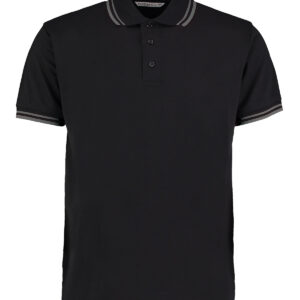 Tipped collar polo (classic fit) - Black/Charcoal, S