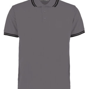 Tipped collar polo (classic fit) - Charcoal/Black, S