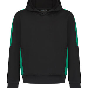 Kids' team hoodie - Black/Emerald, 3/4 Yrs