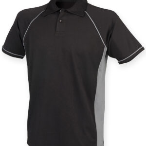 Piped performance polo - Black/Gunmetal Grey†, S