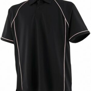 Piped performance polo - Black/White*†, XS