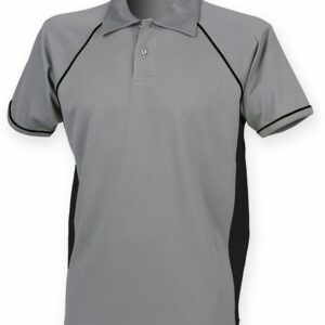 Piped performance polo - Gunmetal Grey/Black/Black, XS
