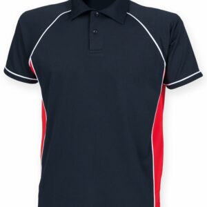 Piped performance polo - Navy/Red/White, S