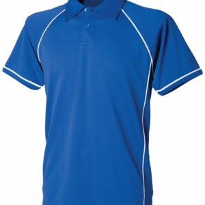 Piped performance polo - Royal/White, XS