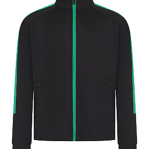 Kids knitted tracksuit top - Black/Emerald, 3/4 Yrs