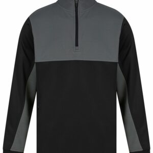 ¼-Tracksuit top - Black/Gunmetal Grey, XXS