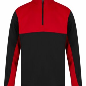 ¼-Tracksuit top - Black/Red, XXS