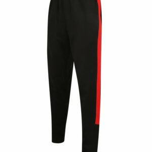 Knitted tracksuit pants - Black/Red, XXS