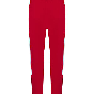 Knitted tracksuit pants - Red/White, XXS