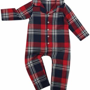 Tartan all-in-one - Red/Navy Check, 0/6 Months