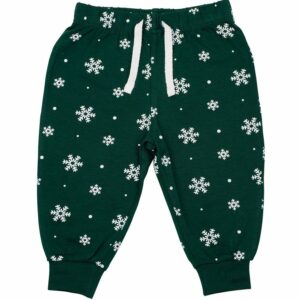 Lounge pants - Bottle/White Snowflakes, 0/6 Months