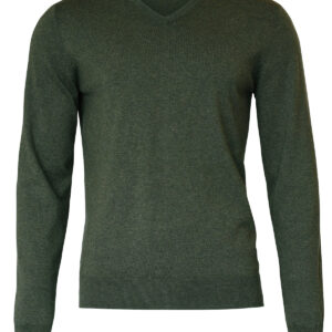 Brighton – elegant v-neck knit - Olive Melange, S