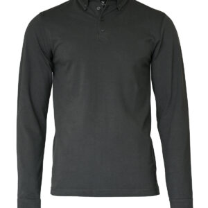 Carlington – deluxe long sleeve polo - Charcoal, S