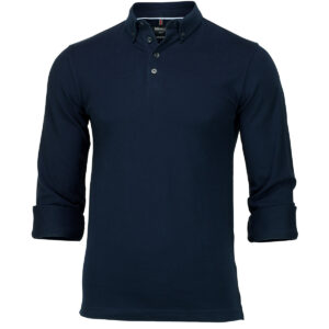 Carlington – deluxe long sleeve polo - Dark Navy, S
