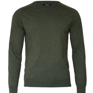 Brighton – elegant round neck - Olive Melange, S