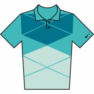 Nike Vapor argyle print polo - Washed Teal/Black, S