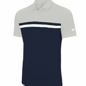 Nike Victory colour block polo - Light Smoke Grey / Obsidian / White / White, S