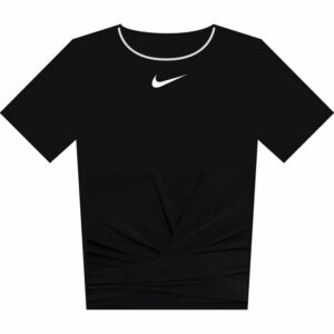 Women’s Nike One Luxe Dri-FIT short sleeve standard twist top - Black/Reflective Silver, XS