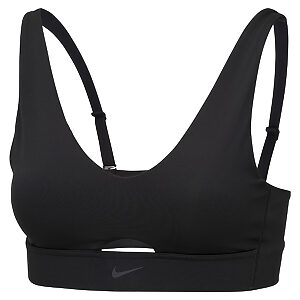 Women’s Nike Dri-FIT indy plunge cutout bra - Black/Dark Smoke Grey, XS