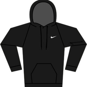 Nike men’s pullover fitness hoodie - Black/Black/White, S