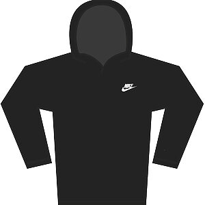 Nike Club knit hoodie - Black/Black/White, S