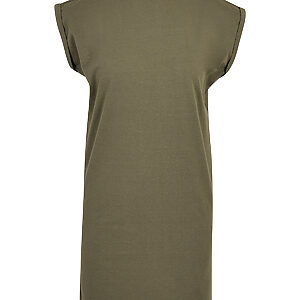 Women’s extended shoulder dress - Olive, XS