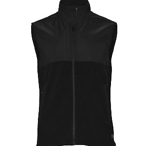 Highland - Fashionable yoke fleece vest - Black, XS