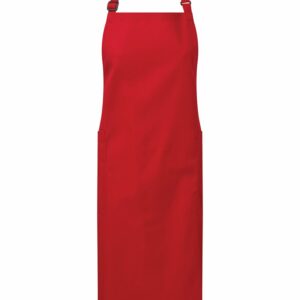 Recycled Polyester & Organic Cotton Apron - Red, One size