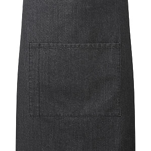‘Colours collection’ mid-length pocket apron - Black Denim, One size