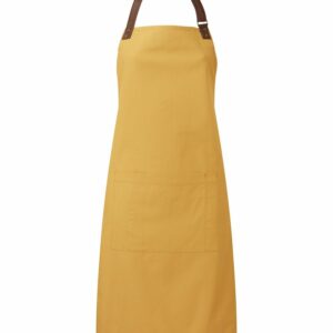Annex Oxford bib apron - Mustard, One size