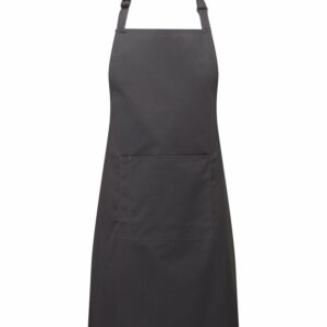 Colours bib apron with pocket - Charcoal, One size