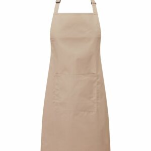 Colours bib apron with pocket - Latte, One size