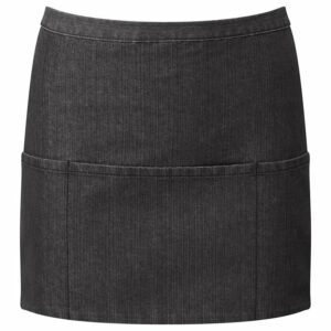 Colours 3-pocket apron - Black Denim, One size