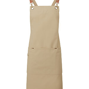 Clip ‘n’ Clasp cross-back bib apron - Khaki, One size