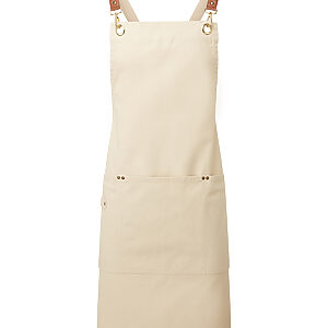 Clip ‘n’ Clasp cross-back bib apron - Natural, One size