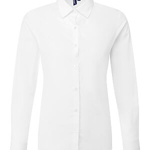 Women’s long sleeve ‘Recyclight’ poplin shirt - White, XS