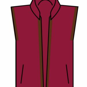 Artisan fleece gilet - Burgundy/Brown, S