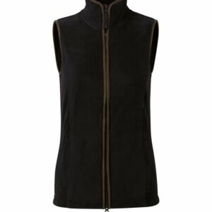 Women’s artisan fleece gilet - Black/Brown, XS