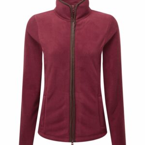 Women’s artisan fleece jacket - Burgundy/Brown, XS