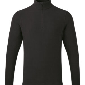 Unisex ‘Recyclight’ 1/4 zip microfleece - Black, XS