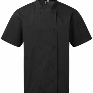 Chefs Coolchecker® short sleeve jacket - Black, XS