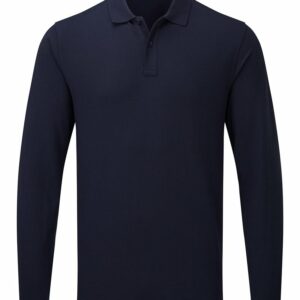 ‘Essential’ unisex long sleeve workwear polo shirt - Navy, S