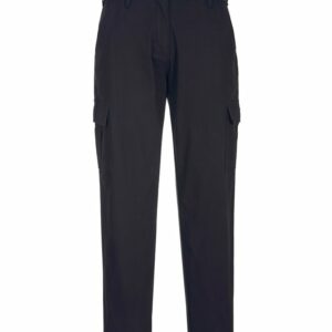 Women's stretch cargo trousers (S233) slim fit - Black, 8